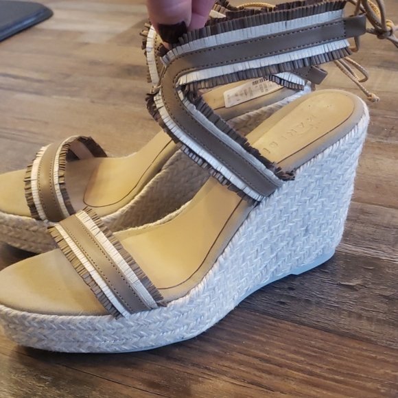 Manebi espadrille leather wedge sandals size 11 - Picture 2 of 8